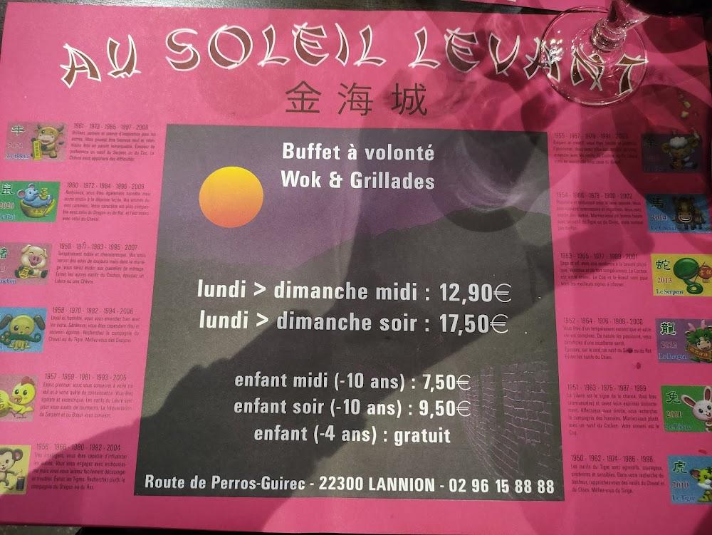 AU SOLEIL LEVANT - Menu Image 3
